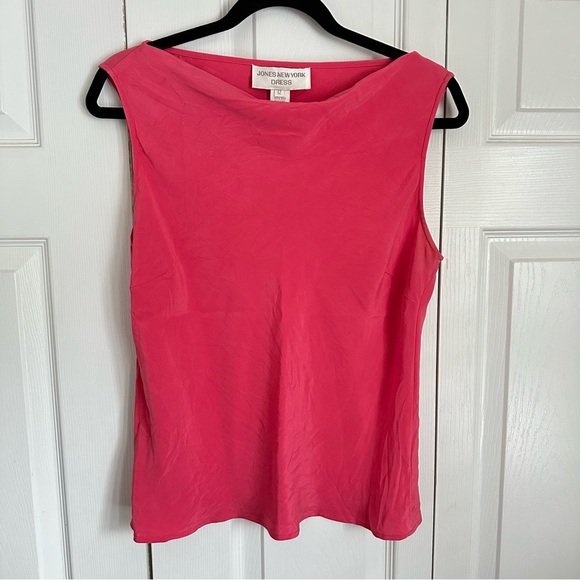 Jones New York Silk Pink Tank Top Blouse Women Sz 12 Career Corpcore Minimalist - Picture 1 of 7
